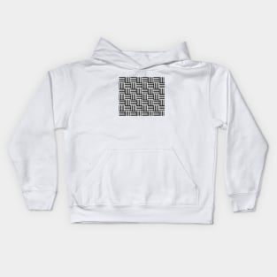 Black and White Geometric Lines Kids Hoodie